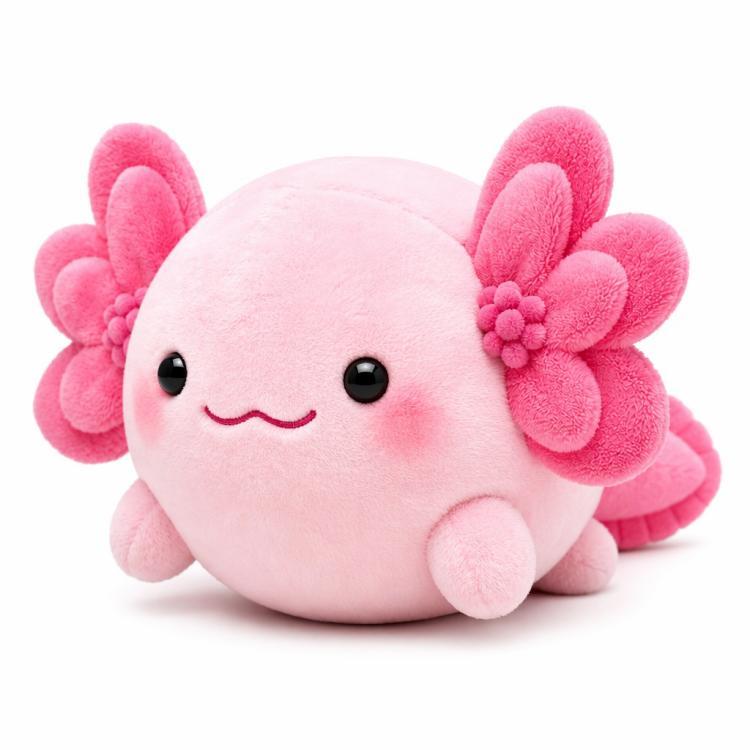 Axolotl plyslegetøj i geometrisk stil