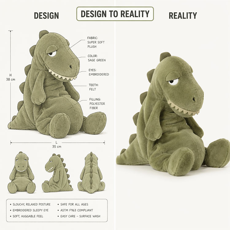Sleepy Dinosaur Plush