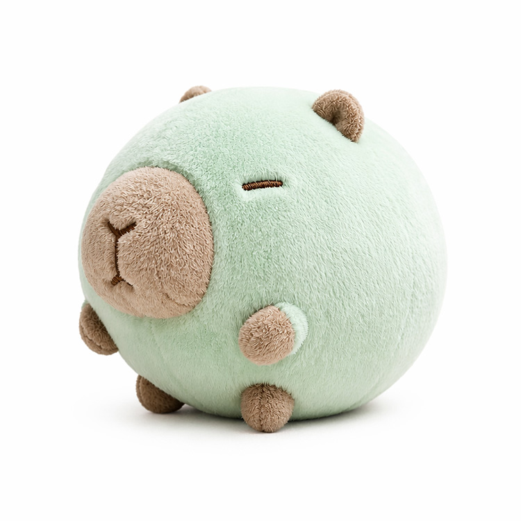 Mintgrøn rund Capybara Plys puttepude